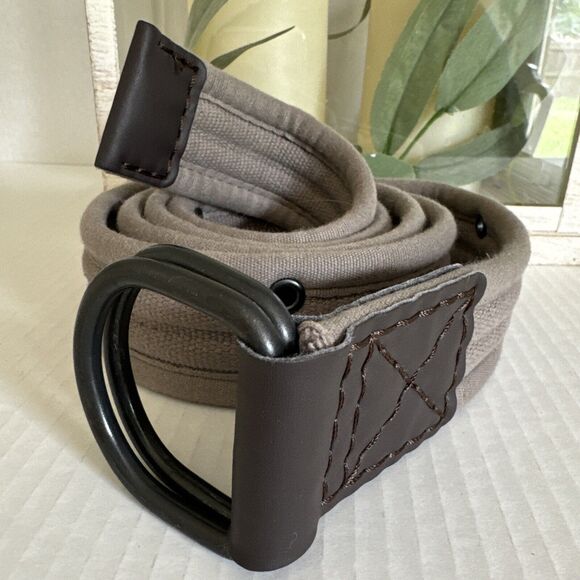 Mens Military Gray D-ring Fabric Leather Casual 59’ Inch - Picture 5 of 8